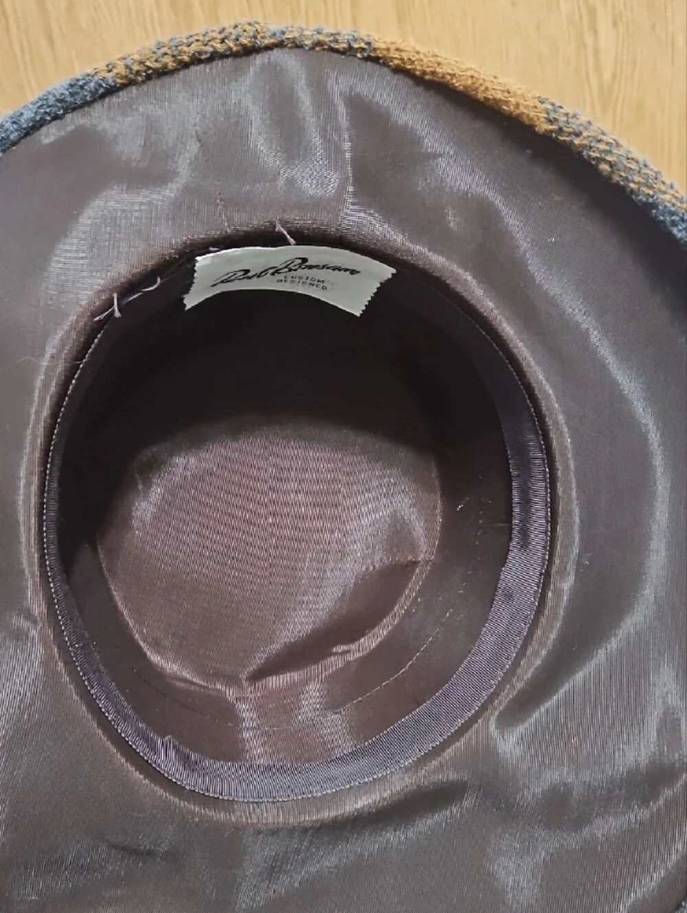Checked Camel and Blue Women's Bucket Hat
